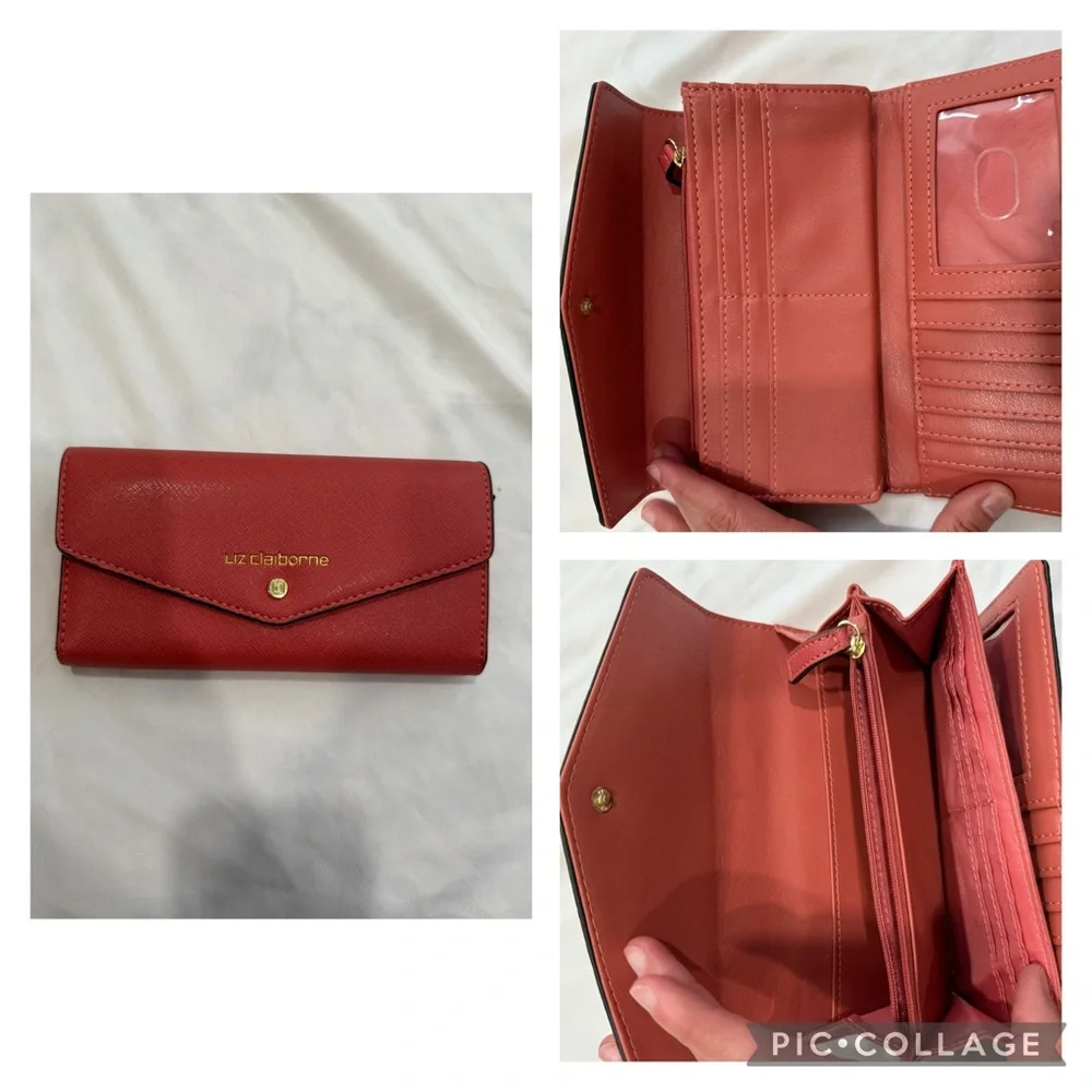 Liz Claiborne Classic Coral Wallet - Picture 1 of 3